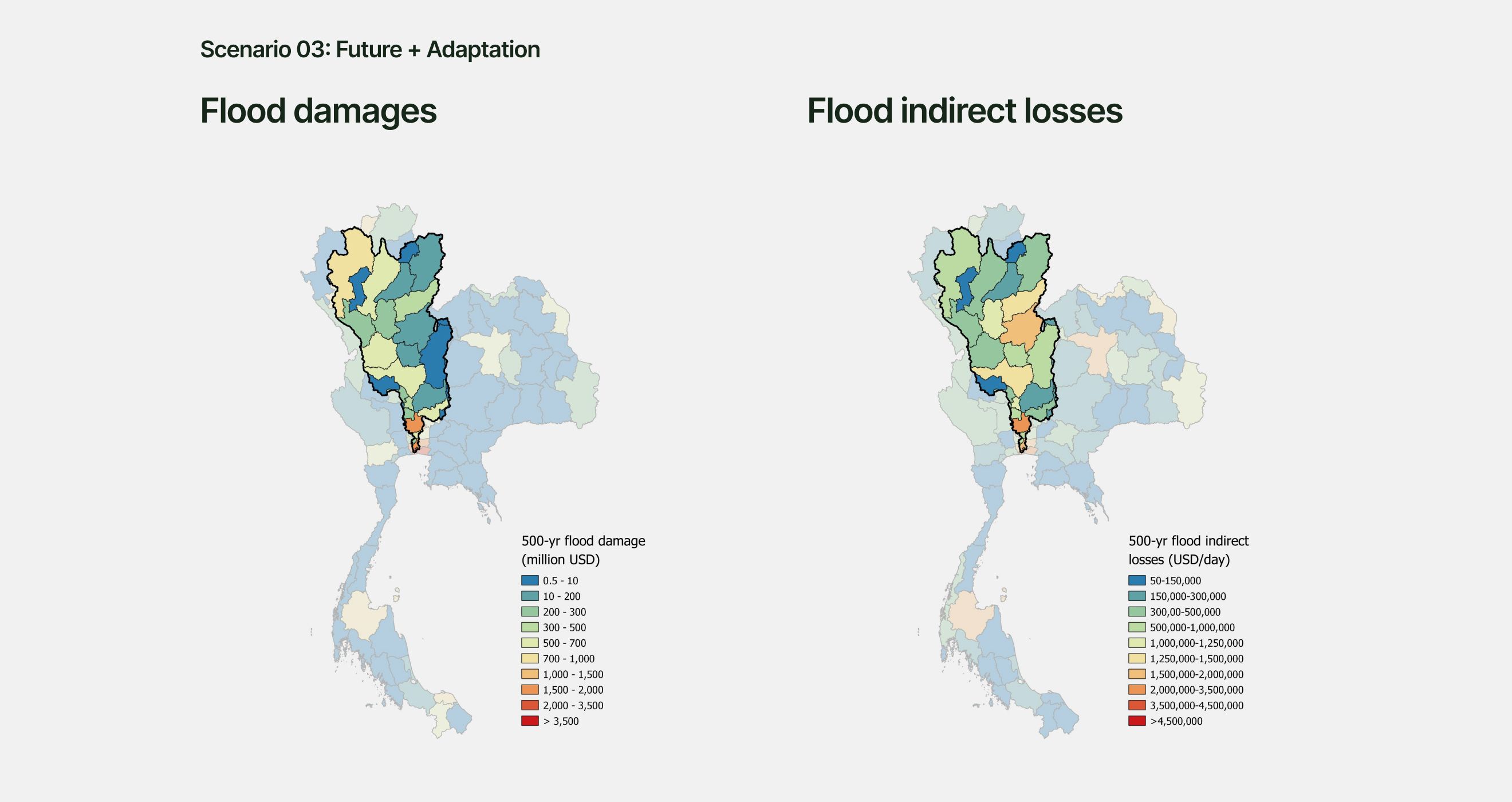 Thailand flooding future with adaptation